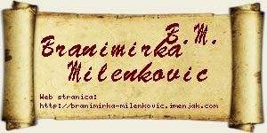 Branimirka Milenković vizit kartica